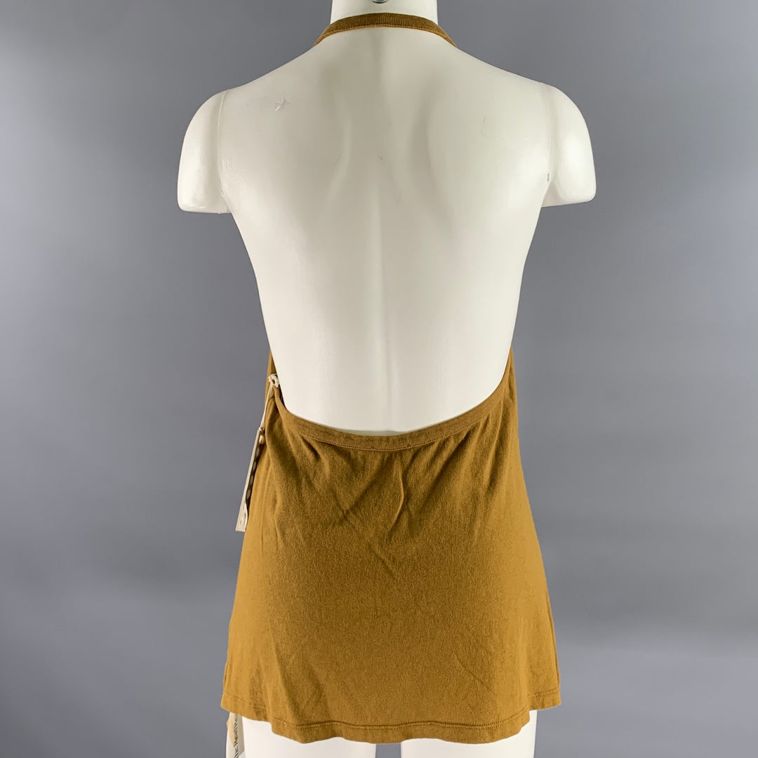 KHAITE Size L Brown Cotton Halter Top