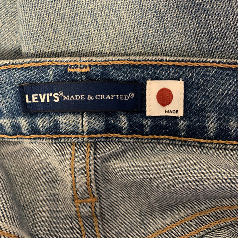 LEVI'S Size 32 Blue Tan Cotton Blend Straight Denim Jeans