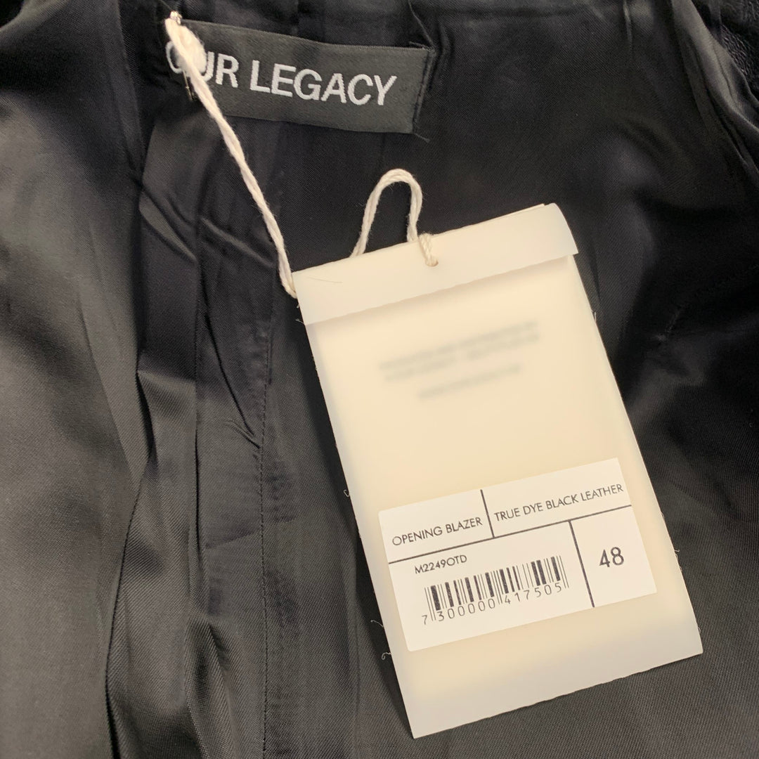 OUR LEGACY Size 38 Opening Blazer Black Calf Leather Jacket