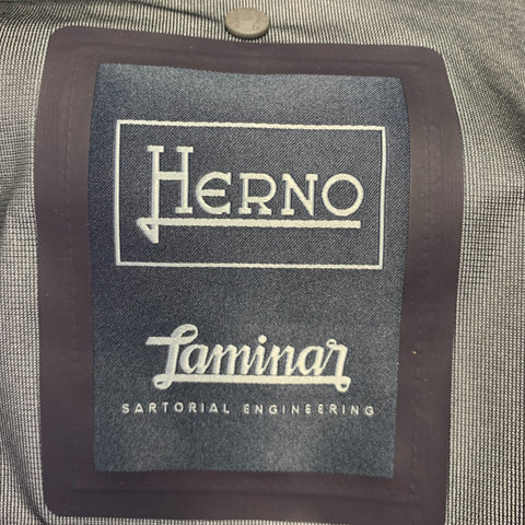 HERNO Taille 46 Manteau en laine gris avec zip et boutons-pression
