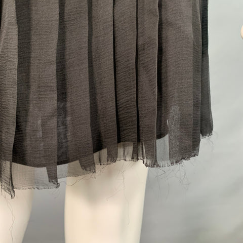 CHANEL Vintage 2008 Cruise Size S Black Silk Pleated Sleeveless Knee Length Cocktail Dress