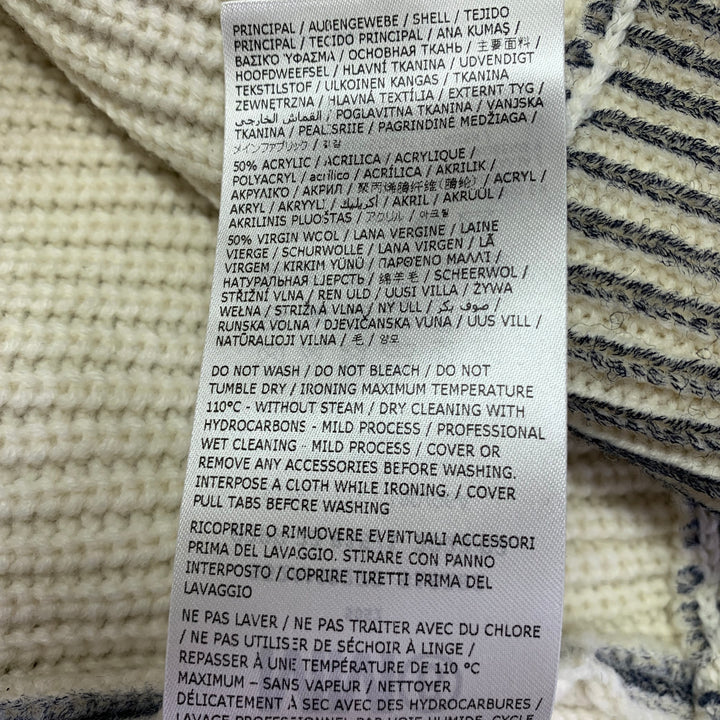 MAISON MARGIELA Size L Cream Grey Two Toned Acrylic Wool Zip Up Sweater
