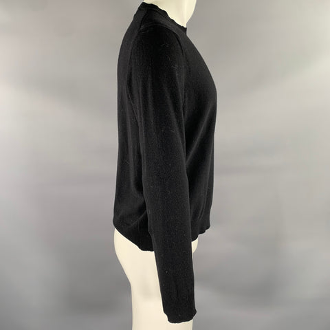 COMME des GARCONS SHIRT Size S Black Multi-Color Knitted Wool Crew-Neck Pullover