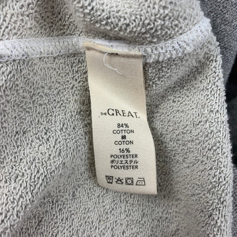 THE GREAT Taille 2 Pull à col rond en coton et polyester gris blanc