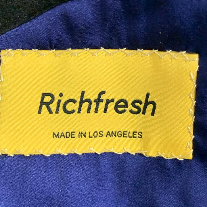 RICHFRESH Size 42 Navy Black Two Toned Double Breasted Peak Lapel Sport Coat