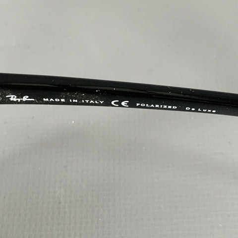 RAY-BAN Black Acetate Wrap Around Polarized Sunglasses