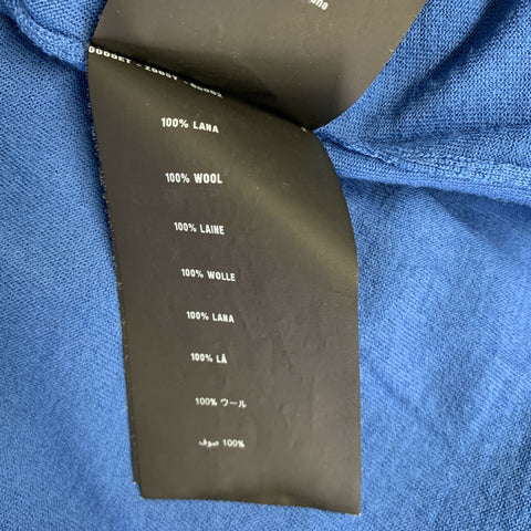 PRADA Size 44 Blue White Knitted Wool V-Neck Vest