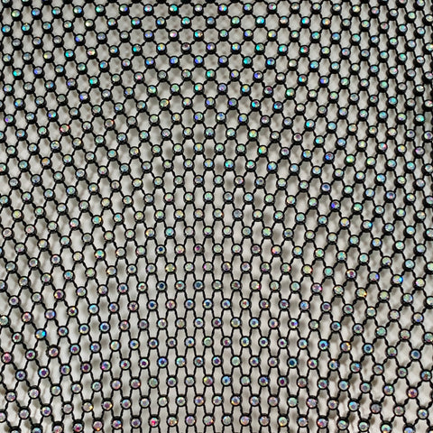 SANTA BRANDS Size XS/S Black Silver Polyester Blend Rhinestones Mesh Crop Casual Top