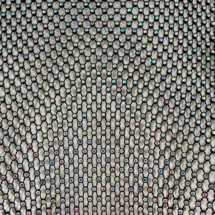 SANTA BRANDS Size XS/S Black Silver Polyester Blend Rhinestones Mesh Crop Casual Top