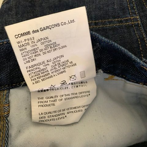 JUNYA WATANABE Size M Navy Contrast Stitch Cotton Cropped Jeans