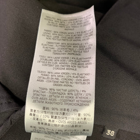 TOM FORD Size 2 Black Virgin Wool Blend Double Breasted Trench Coat