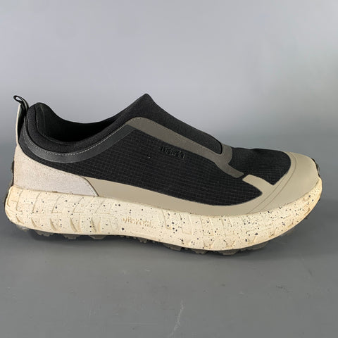 HAVEN Size 10 Black Grey Color Block Nylon Slip On Sneakers