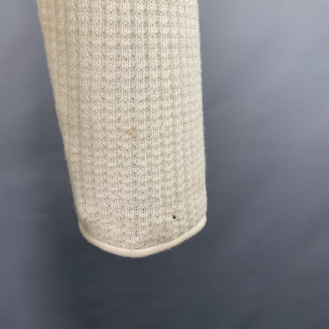 BILLY REID Size M Off White Waffle Knit Cotton Cashmere Long Sleeve T-shirt