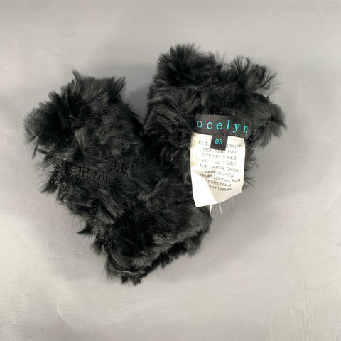 JOCELYN Size One Size Black Knit Rabbit Gloves