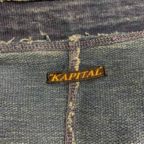 KAPITAL Size S Navy Linen Blend Double Breasted Jacket