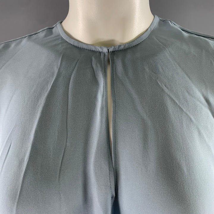 RAG & BONE Size XS Blue Silk Faux Wrap Blouse