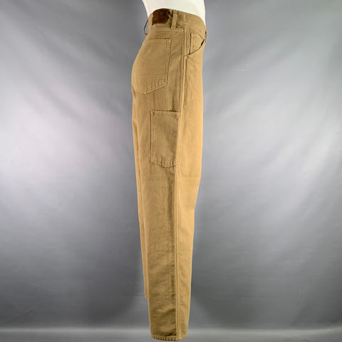 TODD SNYDER Size 34 Beige Cotton Button Fly Jeans