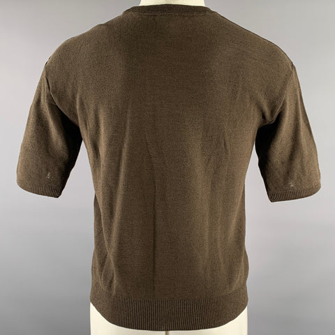 ISSEY MIYAKE Size M Brown Knit Short Sleeve T-Shirt