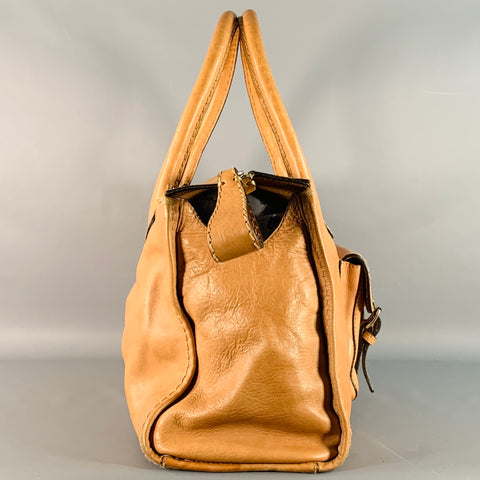 CHLOE Beige Leather Top Handles Zip Handbag