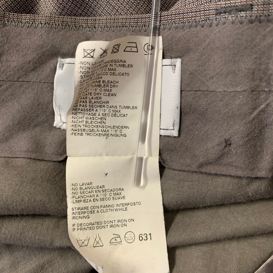 MAISON MARGIELA Size 36 Grey Orange Heather Wool Button Fly Dress Pants