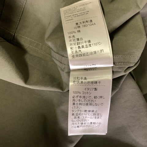 BOTTEGA VENETA Size M Green Olive Solid Cotton Dagger Long Sleeve Shirt