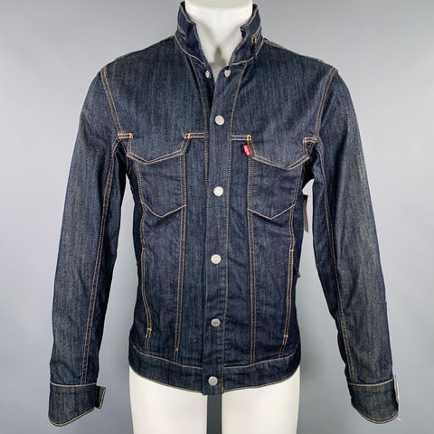 LEVI STRAUSS 2014 Size M -Commuter- Navy Contrast Stitch Cotton Blend Jacket