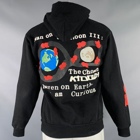 KID CUDI Size S Limited Edition Black Multi Color Cotton Hoodie Sweatshirt
