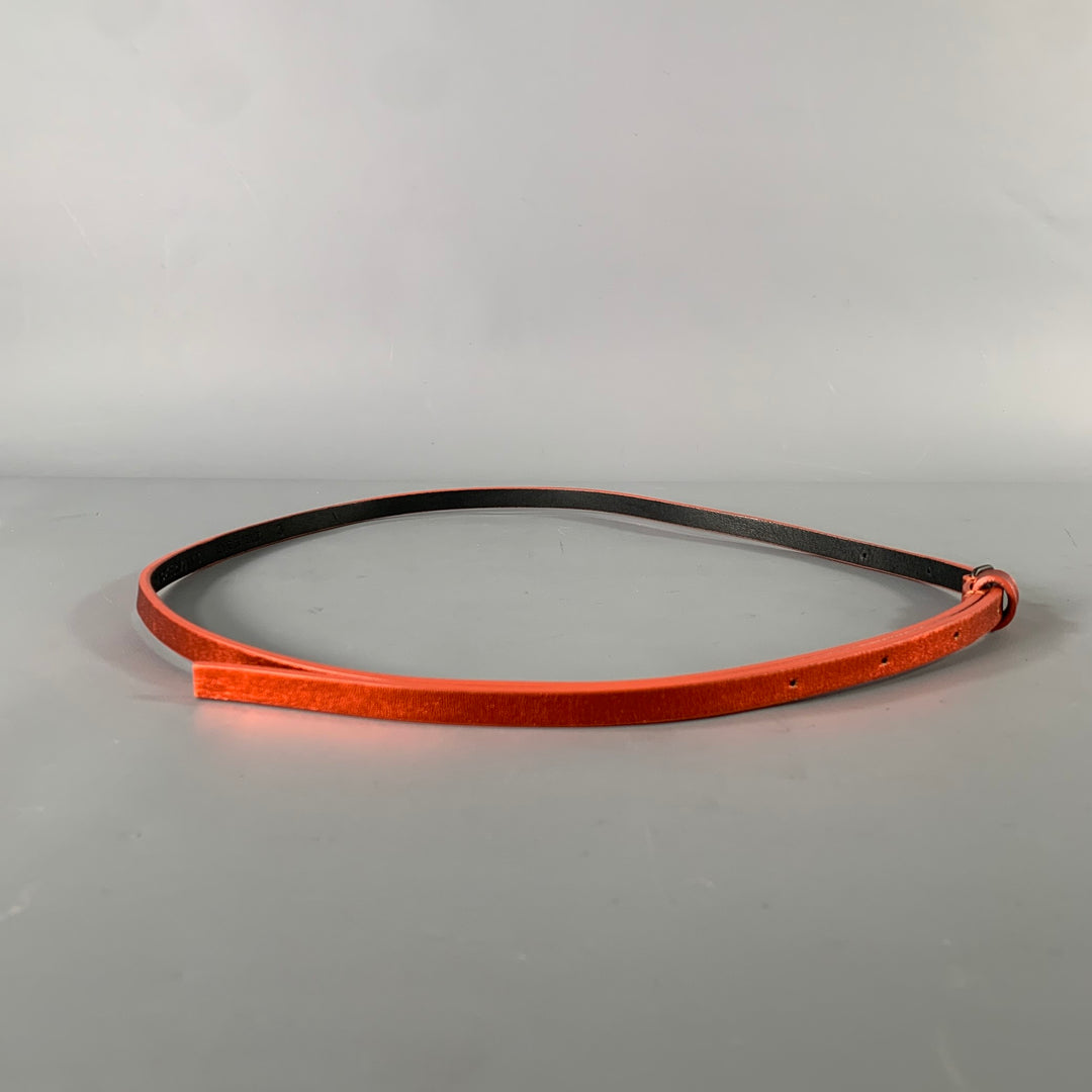 HAIDER ACKERMANN Size S Orange Crackled Leather Belt