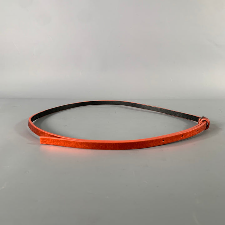 HAIDER ACKERMANN Size S Orange Crackled Leather Belt
