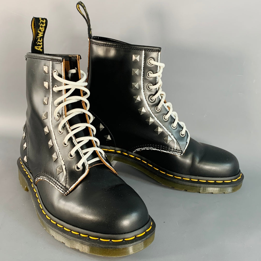 Dr. Martens Black Leather Lace-Up Boots AW004 Dr Doc Martens Boots Mens 8 Iowa 8 main image 3