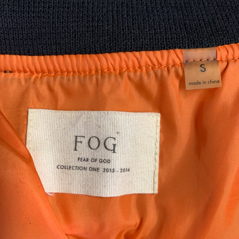 FEAR OF GOD 2015 Taille S Gilet Noir Nylon Double Fermeture Éclair