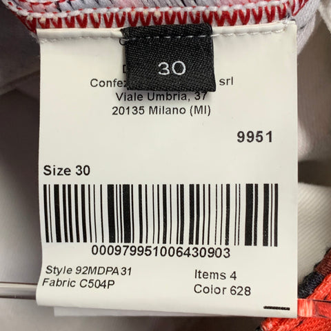 CALVIN KLEIN 205W39NYC Size 30 Red Black Zebra Cotton Blend Casual Pants