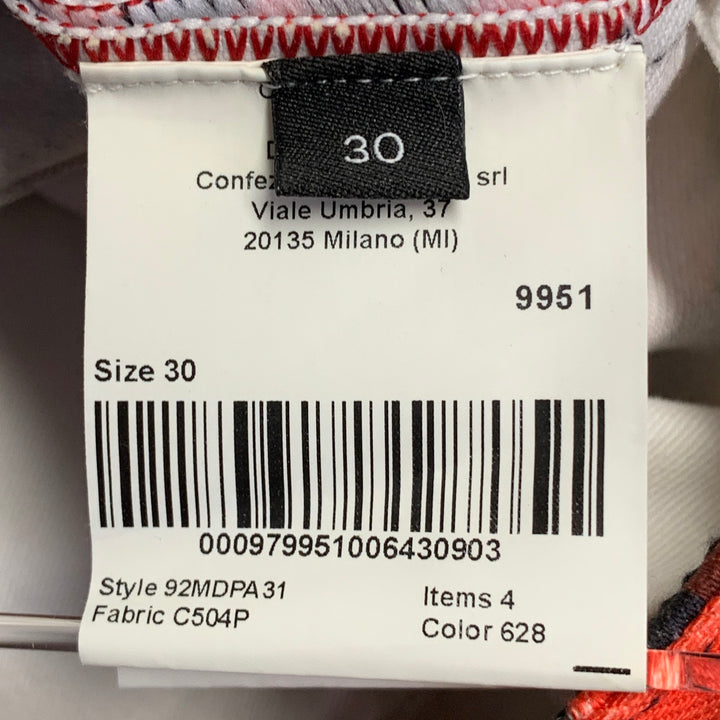CALVIN KLEIN 205W39NYC Size 30 Red Black Zebra Cotton Blend Casual Pants