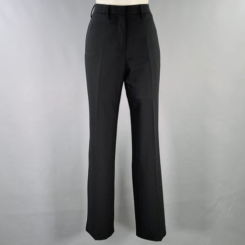 CALVIN KLEIN COLLECTION Size 8 Black Wool Wide Leg Dress Pants