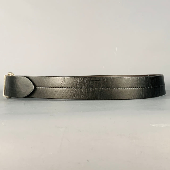 BILL ADLER DESIGN Size 34 Black Brown Silver Reversible Leather Belt