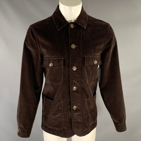 WALLACE & BARNES Size S Brown Corduroy Cotton Fisherman Coat