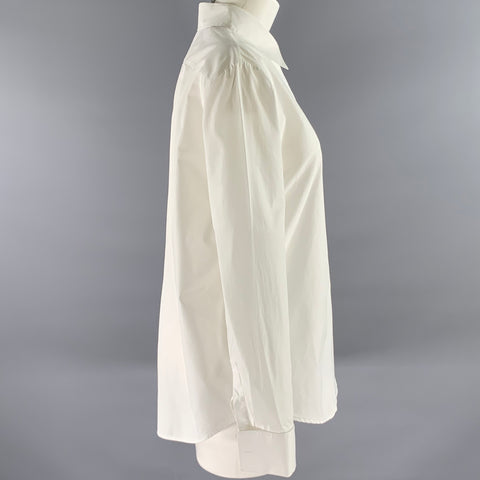 THE ROW Size 12 White Cotton Dress Shirt
