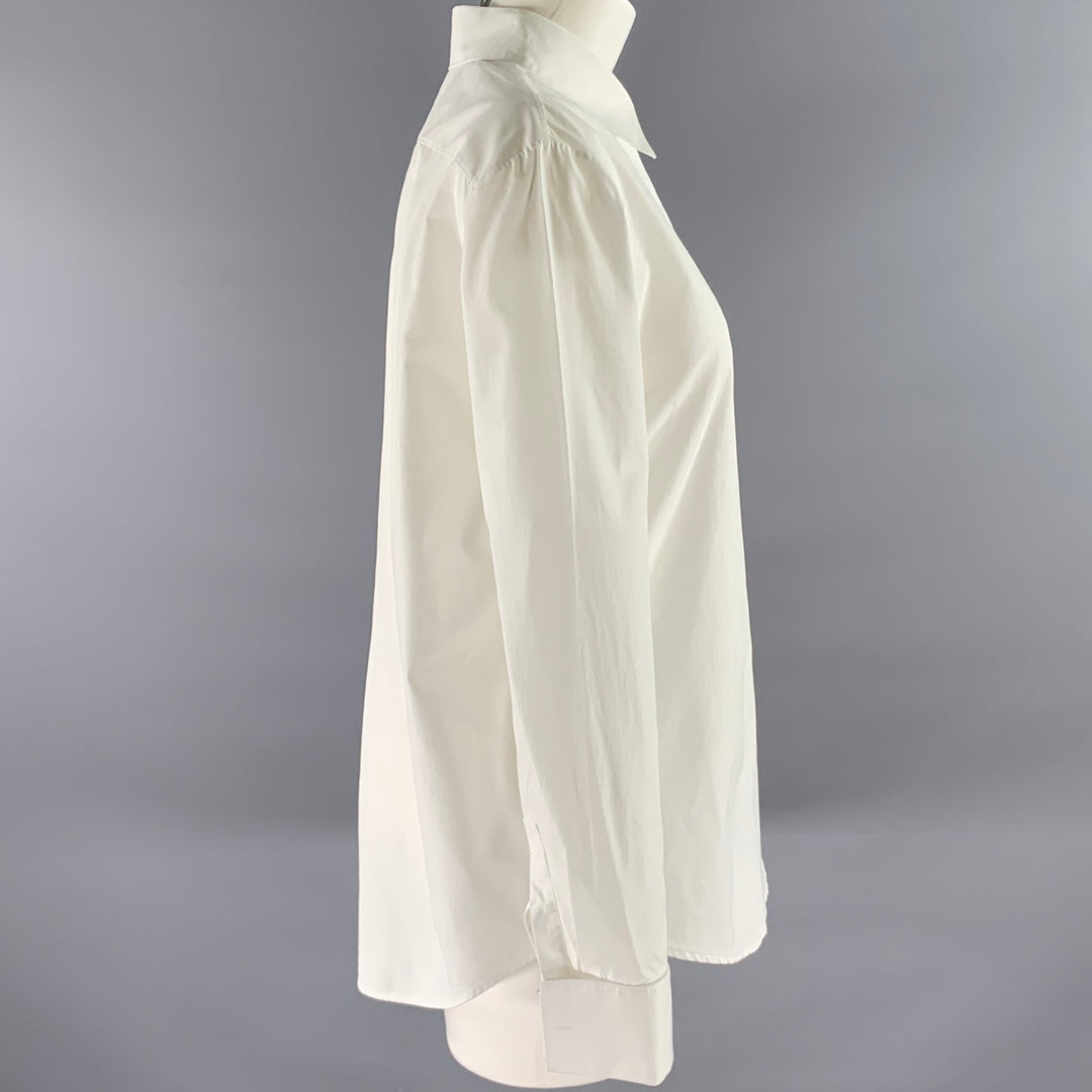 THE ROW Size 12 White Cotton Dress Shirt
