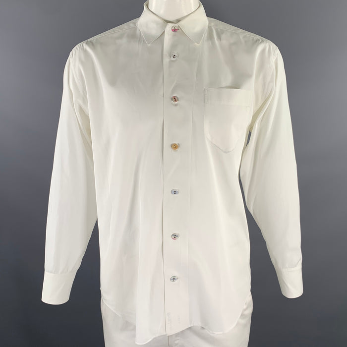 MATSUDA Chemise manches longues en coton mélangé blanc, taille L