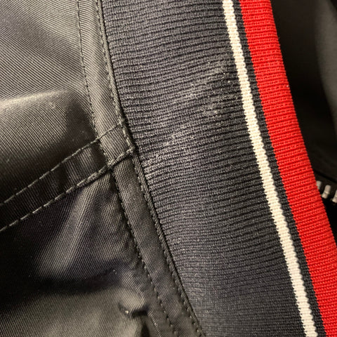 DIOR HOMME Size 44 Black Red & White Polyamide Bomber Jacket