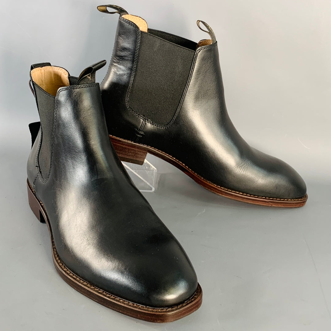 RODD & GUNN Size 10 Farmlands Black Leather Ankle Chelsea Boots