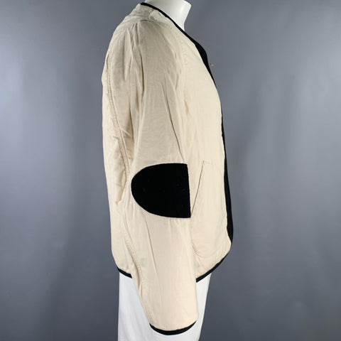 VISVIM Size L Black Textured Wool Linen Reversible Jacket