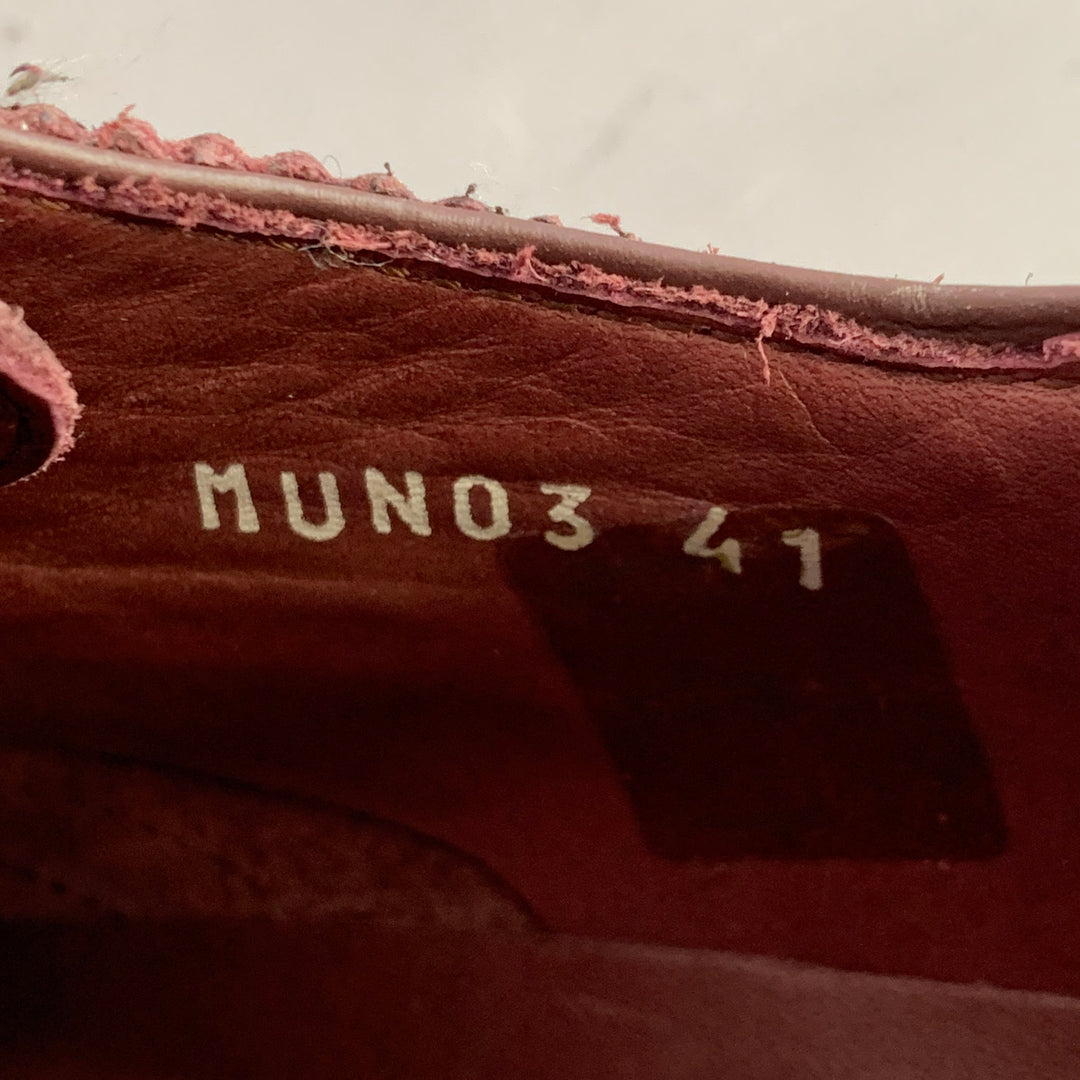 PAUL SMITH Size 8 Burgundy Antique Leather Wingtip Oxford Lace-Up Flexible Travel Shoes