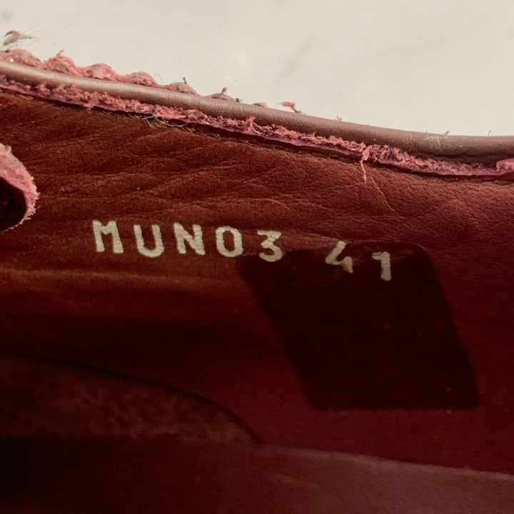 PAUL SMITH Size 8 Burgundy Antique Leather Wingtip Oxford Lace-Up Flexible Travel Shoes