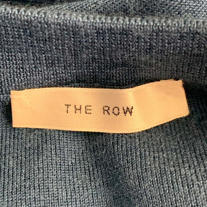 THE ROW Size L Blue Cashmere Blend Knit Oversized V-Neck Sweater