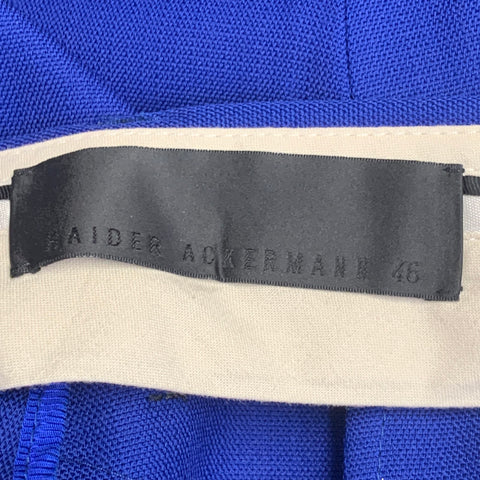 HAIDER ACKERMANN Taille 36 Costume en Laine Bleu Roi à Revers Cranté