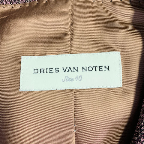 DRIES VAN NOTEN Size 8 Purple Grey Cotton Blend Stripe Jacket Blazer