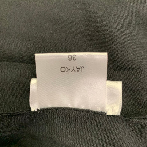JAYKO Size 4 Black Green Viscose Wool Stripe Blazer