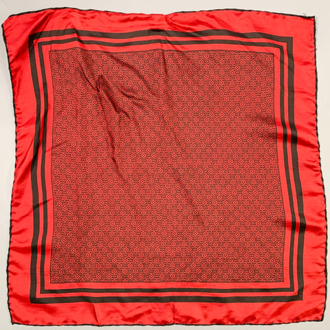 VINTAGE Red Black Squares Pocket Square