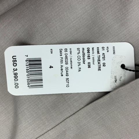 AKRIS Size 4 Multi-Color Cotton / Polyamide Reversible Open Front Theatre Coat